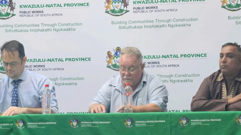 André Beetge (middle). From left to right: KZN Public Works & Infrastructure MEC Martin Meyer, Ethekwini Executive Committee Cllr Andre Beetge and Phoenix ward 52 Cllr Samier Singh at the KZN Annual Report to Citizens event hosted in Phoenix hall (Source: My Broadband)