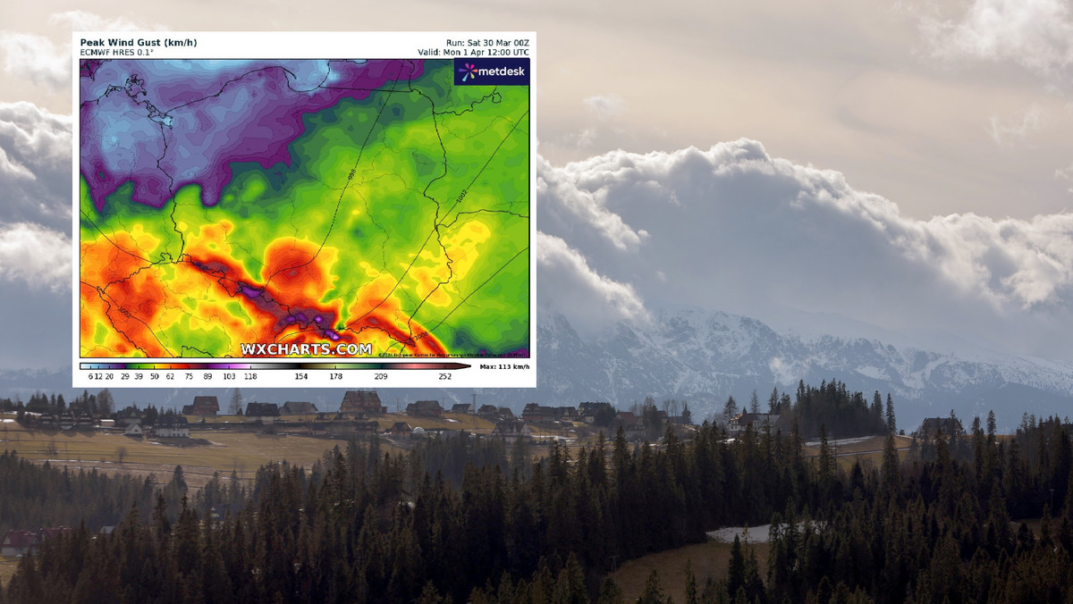 Silny wiatr zagraża turystom w górach podczas Wielkanocy