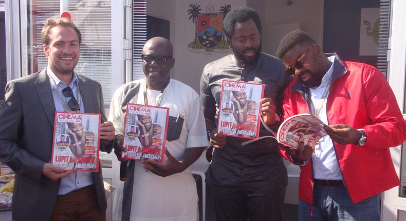 Kunle Afolayan, Desmond Elliot and others at the launch of Lagos pavillion at Cannes festival. [The Nation]