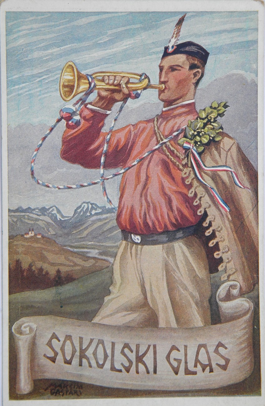 Razglednica Sokolski glas sa I svesokolskog sleta u Ljubljani 1922, fond Gradski muzejs Sombor