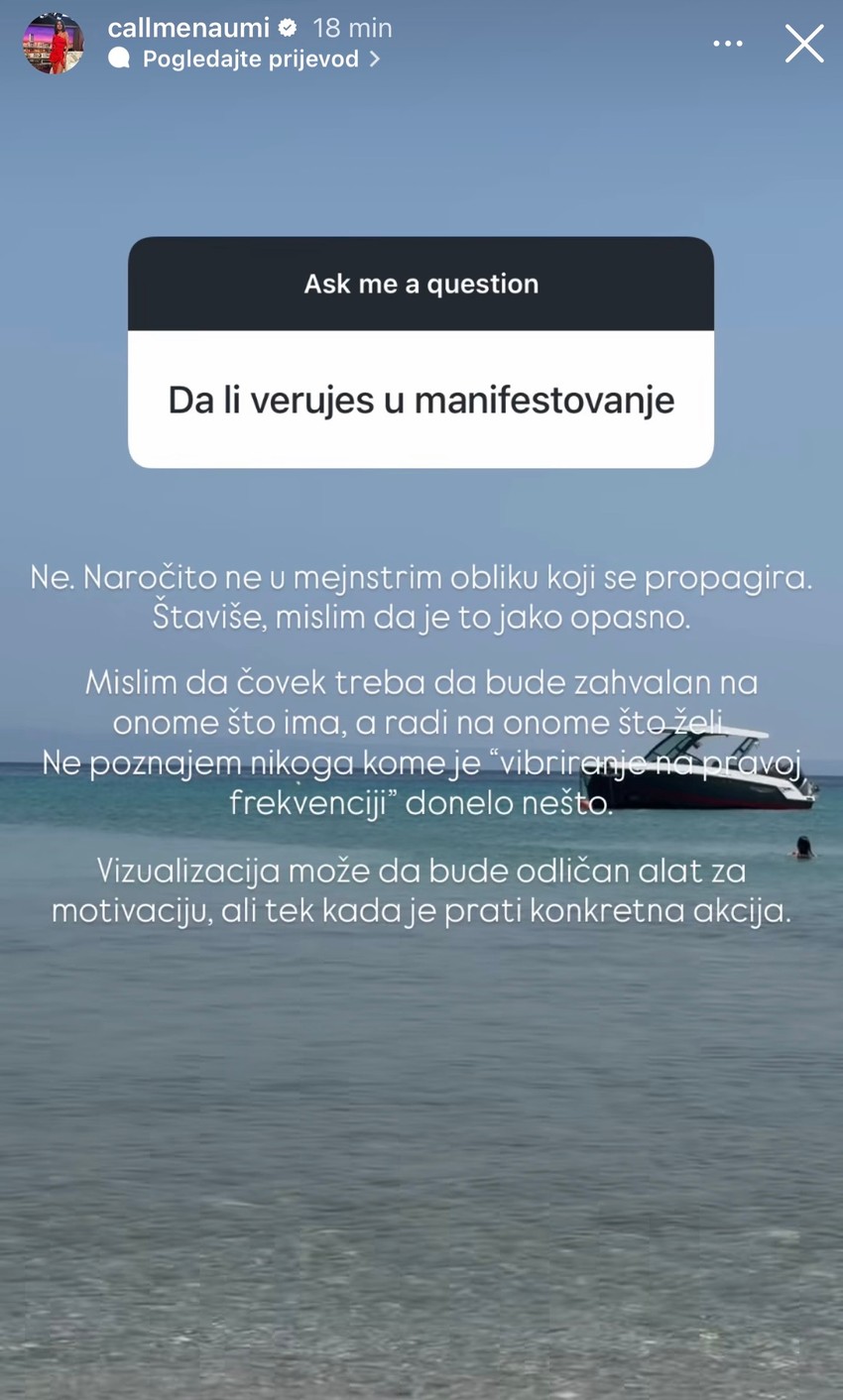 Mina Naumović odgovara na pitanja pratilaca