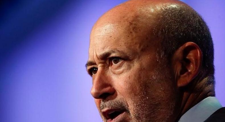 FILE PHOTO: Goldman Sachs Group, Inc. Chairman and Chief Executive Officer Lloyd Blankfein speaks at the Clinton Global Initiative 2014 (CGI) in New York