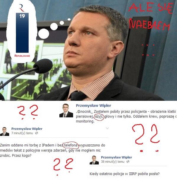 Przemysław Wipler został pobity?