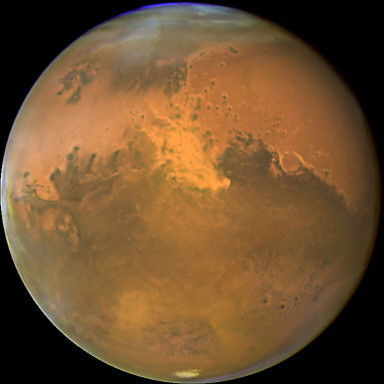 Mars widziany przez teleskop Hubbla, fot. AFP