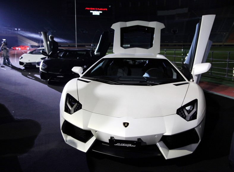 Lamborghini SpA Aventador LP700-4, Tokyo Motor Show 2011, fot. Haruyoshi Yamaguchi/Bloomberg