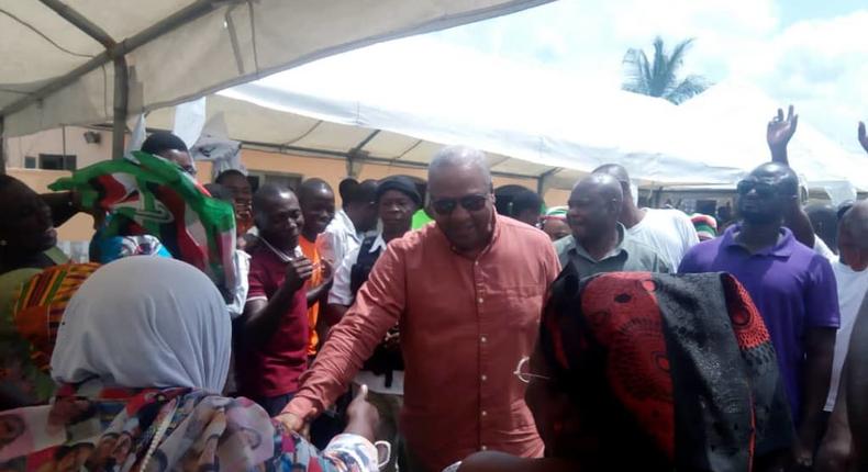 Mahama tours registration centers in Volta region