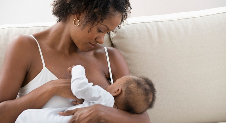 File photo: Breastfeeding African mother