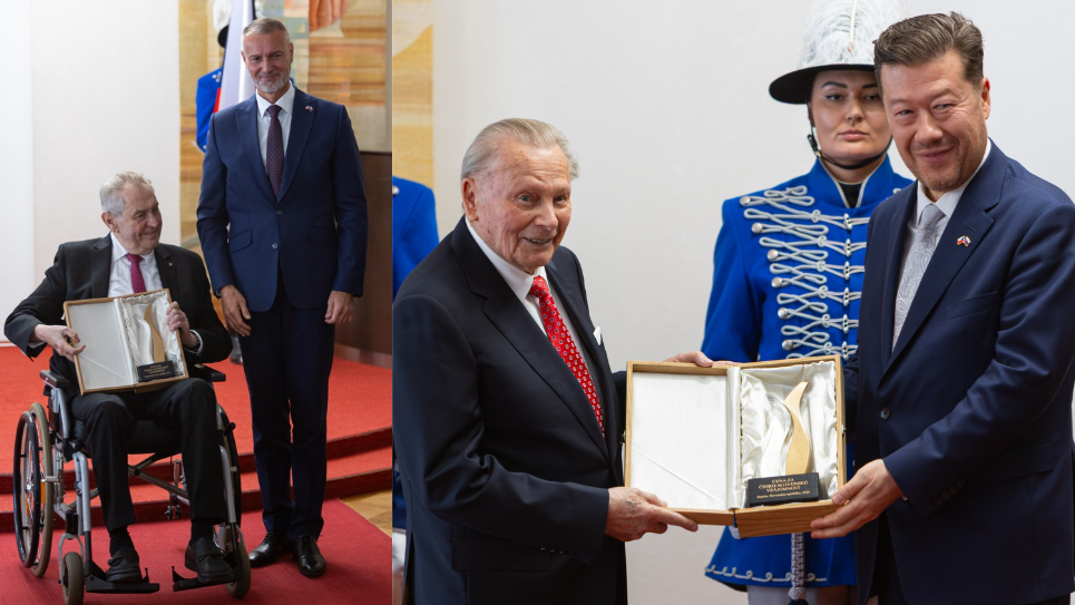 Exprezidenti Miloš Zeman a Rudolf Schuster