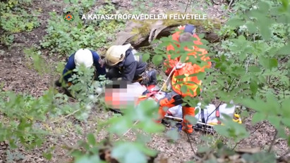 Nyolc métert zuhant egy fiatal túrázó a budai hegyekben – Videó készült a mentésről