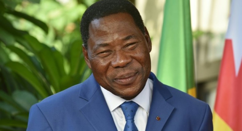 Shut-down Beninese television station E-tele backs former President Thomas Boni Yayi, seen in April 2016