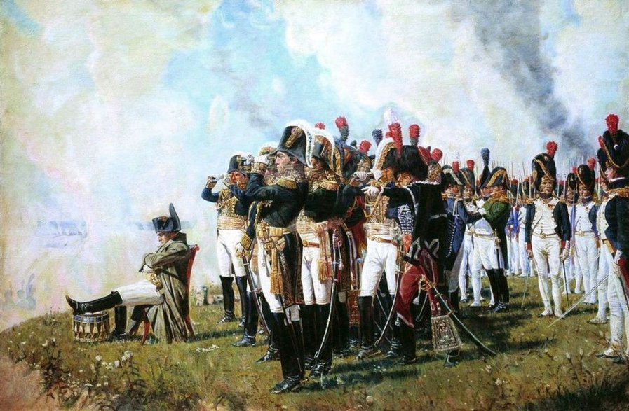 Napoleon pod Borodino, aut. Wasilij Wierieszczagin, domena publiczna