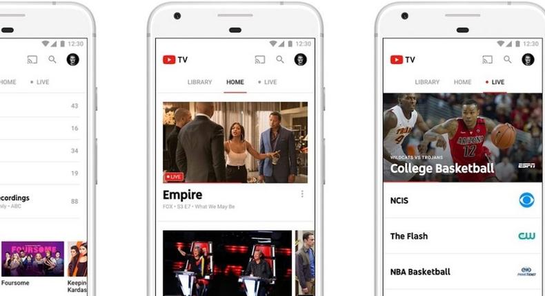 The forthcoming YouTube TV service, in app form.