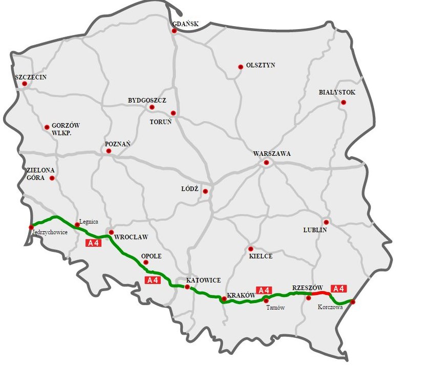 Cennik autostrad w Polsce i zagranicą A4