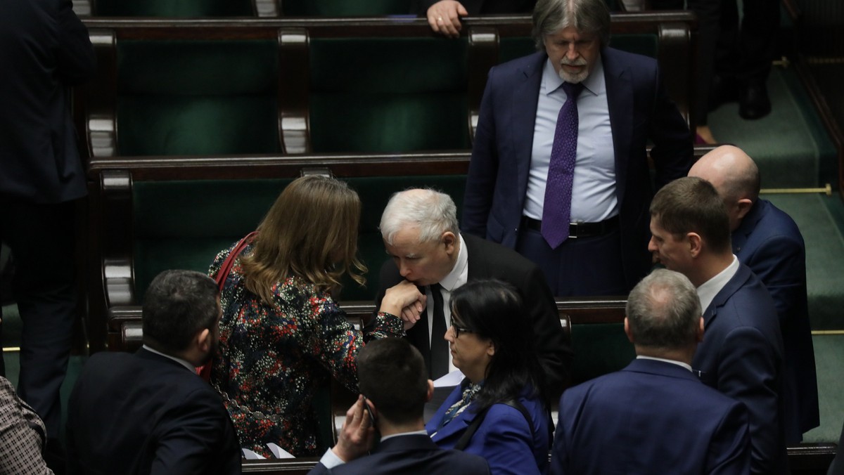 Emocje już opadły. Joanna Lichocka i Jarosław Kaczyński. 