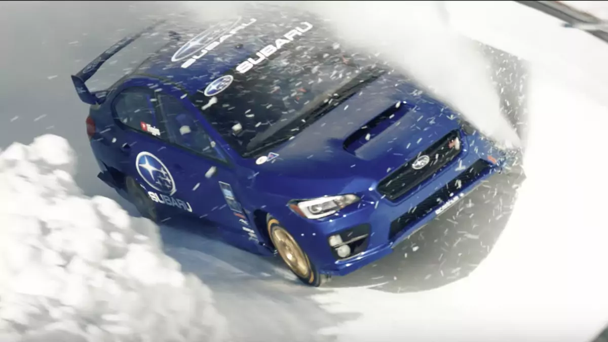 Subaru WRX STI na torze bobslejowym