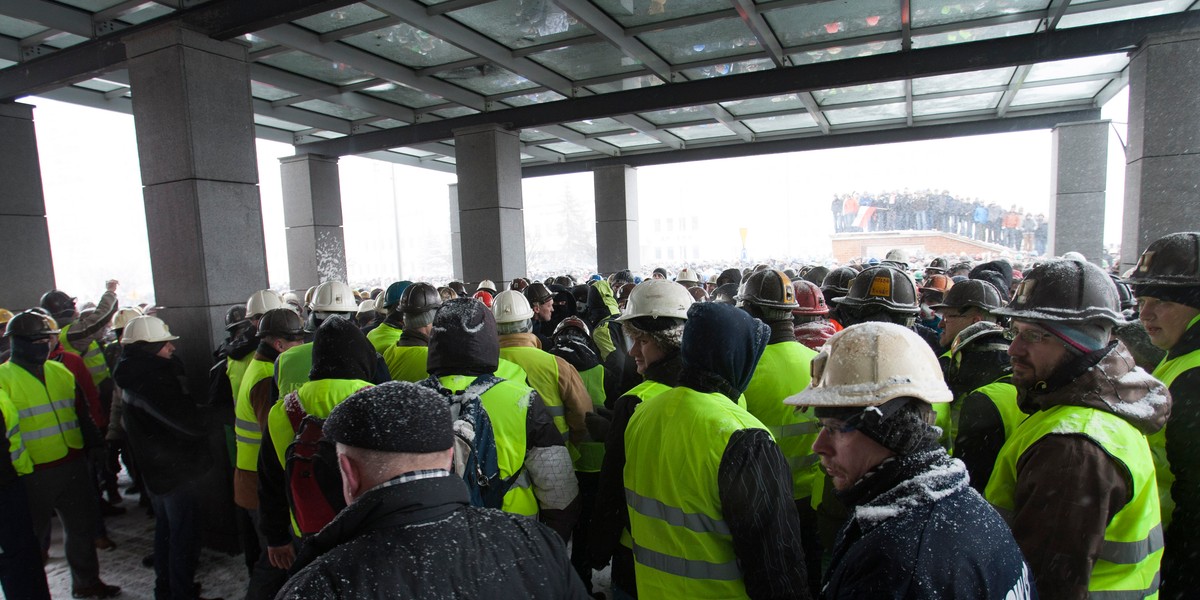 jastrzębie zdrój demonstracja górnicy 