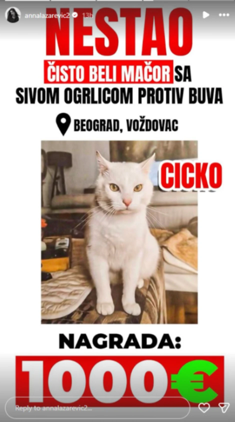 Objava Ane Lazarević