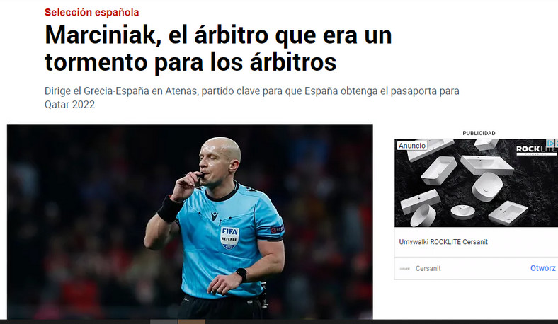 Diario "Marcos" Antes del partido con Grecia, el árbitro polaco asignó mucho espacio