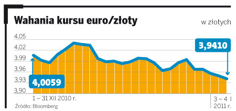 Wahania kursu euro/złoty
