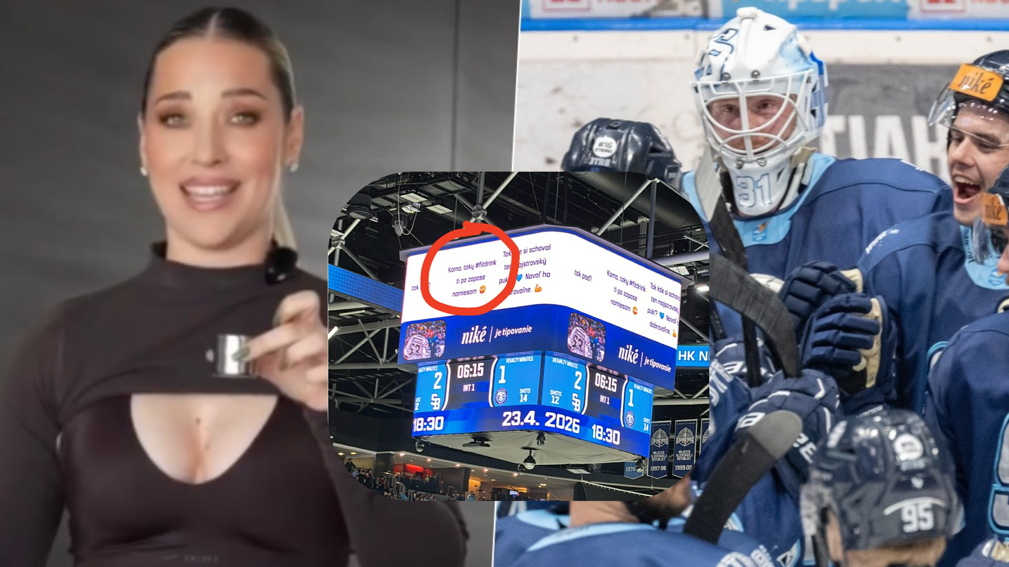 Počas tretieho finálového zápasu play-off Tipsport ligy sa objavila na kocke narážka na Cibulkovej kauzu s „fitdrinkom“. 