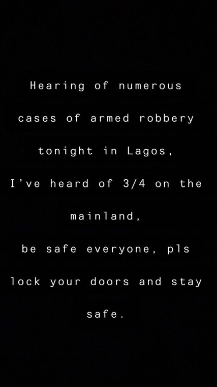 Toke Makinwa is lamenting over the sudden increase in crime rates in some parts of the country since the lockdown order issued by the government. [Instagram/TokeMakinwa]