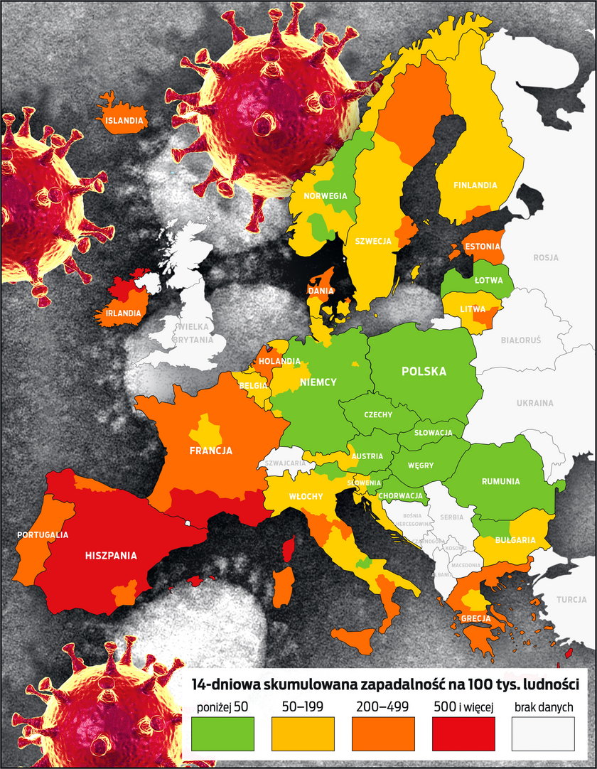 Pandemiczna mapa Europy