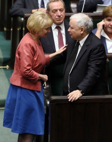 Jolanta Szczypińska i Jarosław Kaczyński