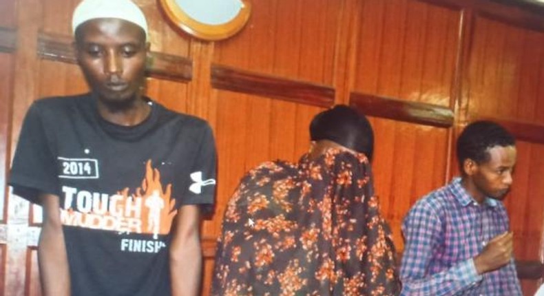 Ali Gichunge's mother, Sakina Mariam Abdalla in court together with others linked in the Dusit complex attack