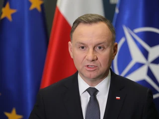 Prezydent RP Andrzej Duda podczas konferencji prasowej w BBN, w nocy z 15 na 16 bm. w Warszawie.