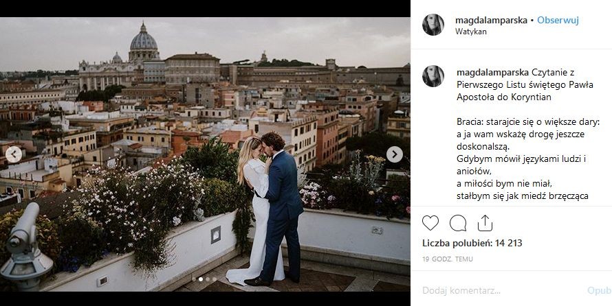 ślub Magdaleny Lamparskiej i Bartosza Osumka / fot. Patryk Bruliński