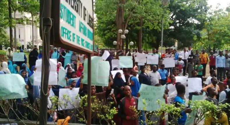 Muslim students of UNILAG protest