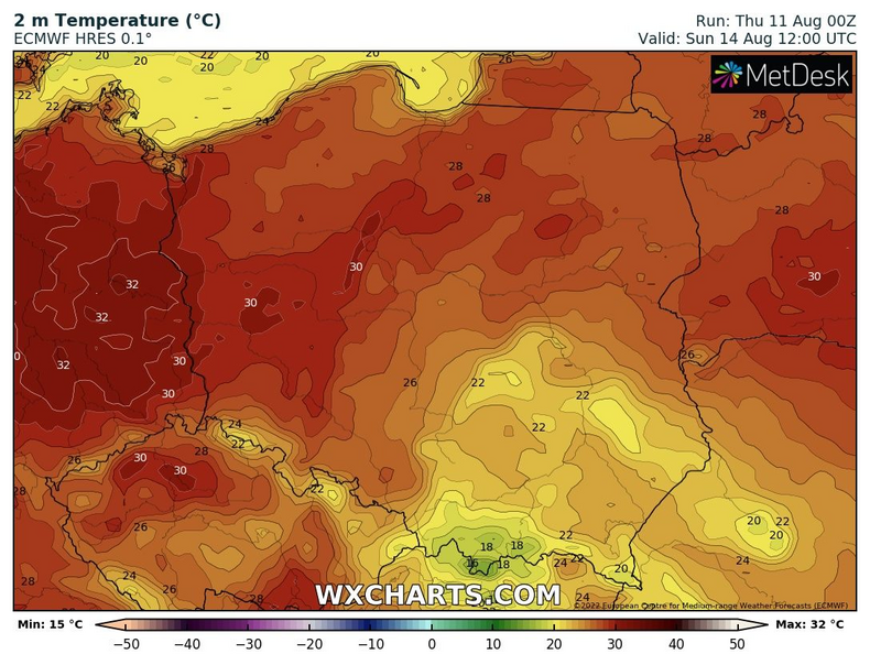 W zachodniej Polsce będzie ponad 30 st. C