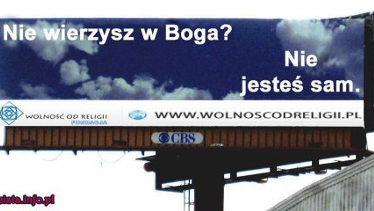 Ateiści chcą być dostrzeżeni, ruszają z kampanią billboardową - informuje portal mmkrakow.pl.