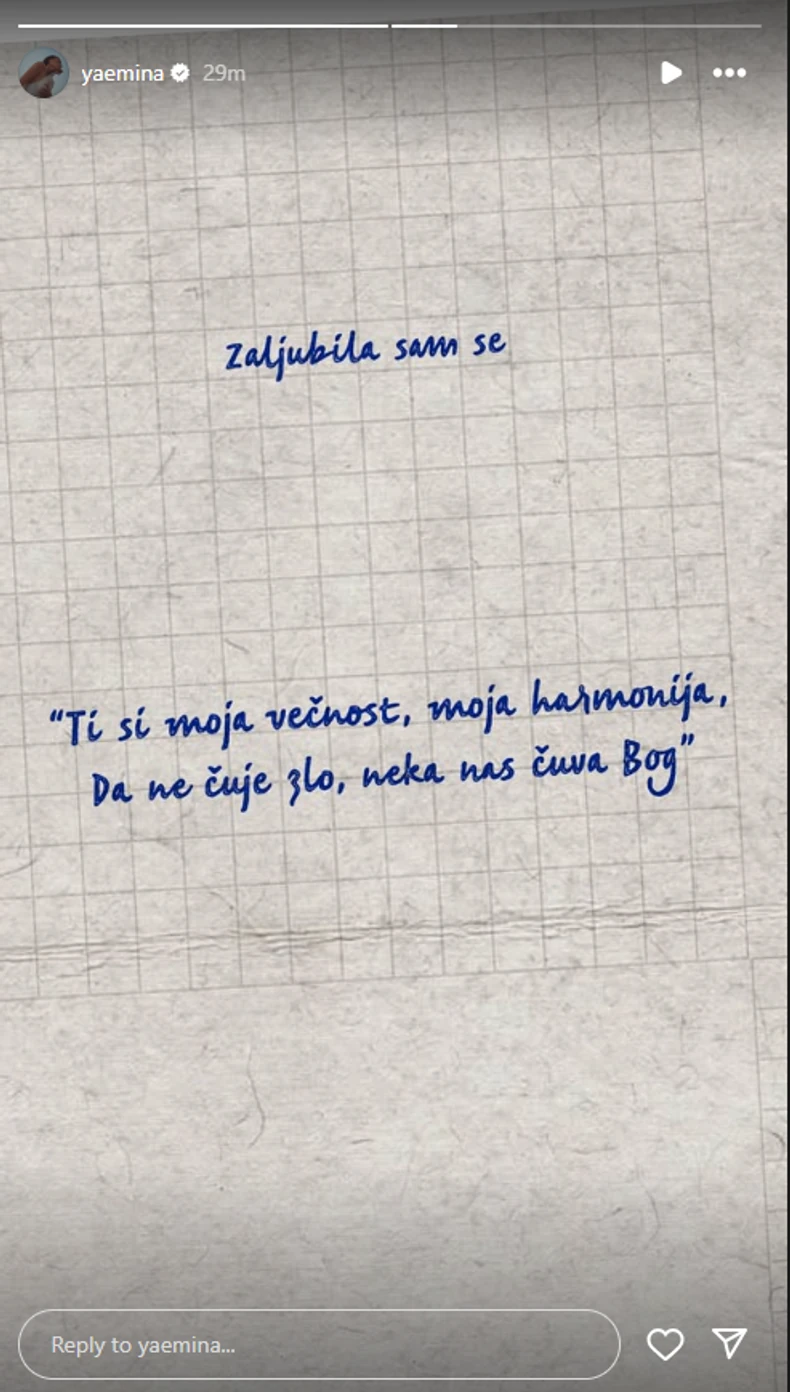 Emina Jahović zaintrigirala porukom
