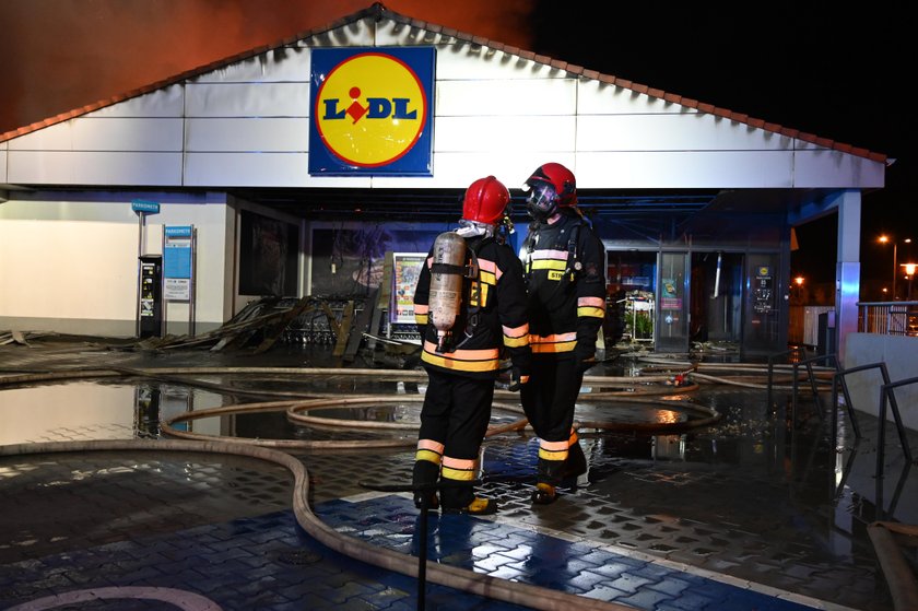 Po?ar sklepu Lidl w Kielcach