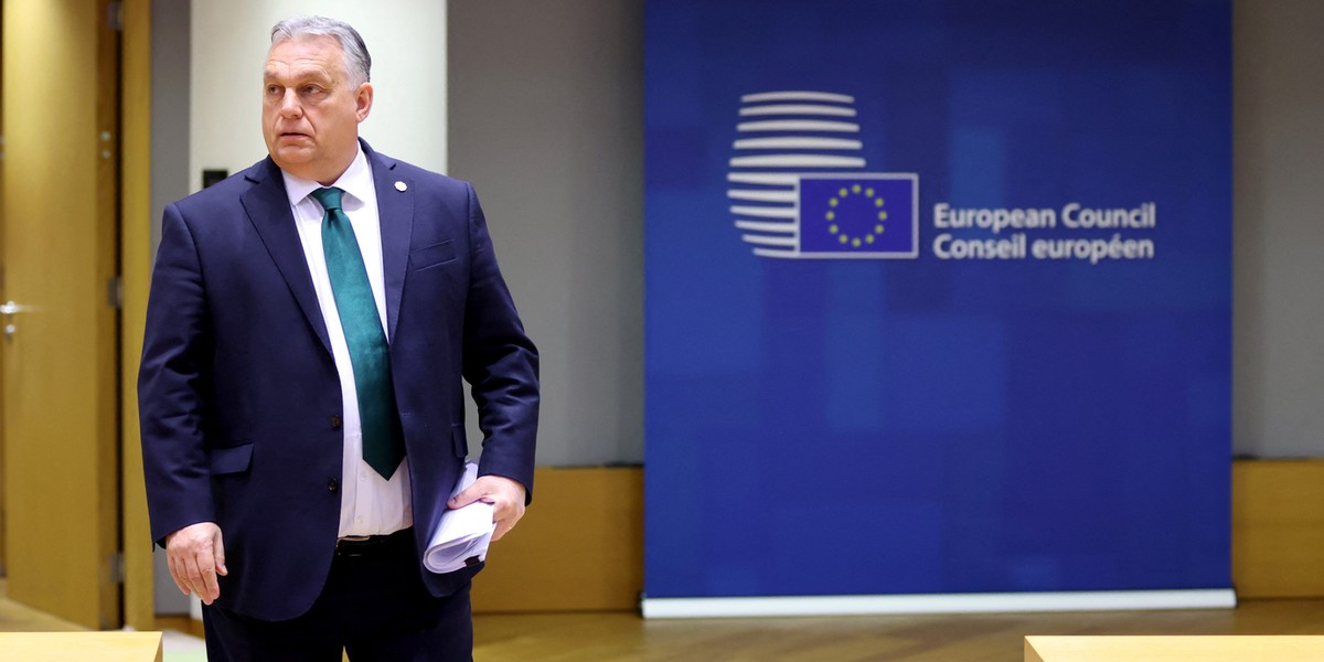 Premier Węgier Viktor Orban w Brukseli.