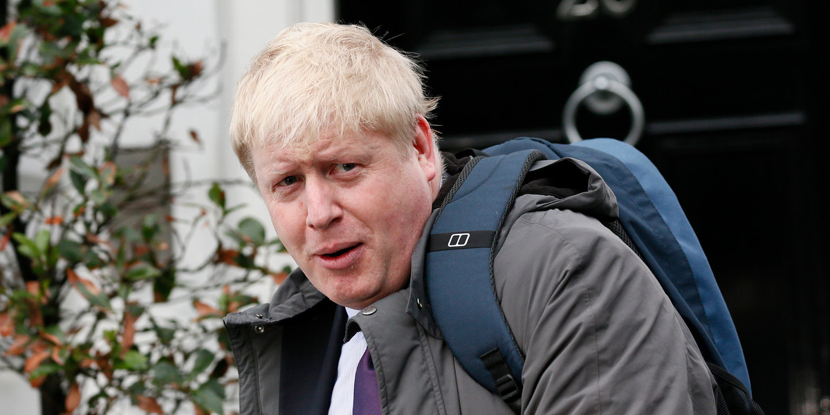 Boris Johnson packing up and leaving his home in London in February.