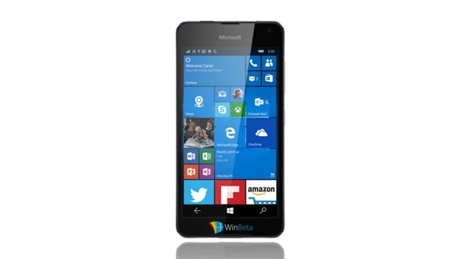 Microsoft Lumia 650 z przodu…