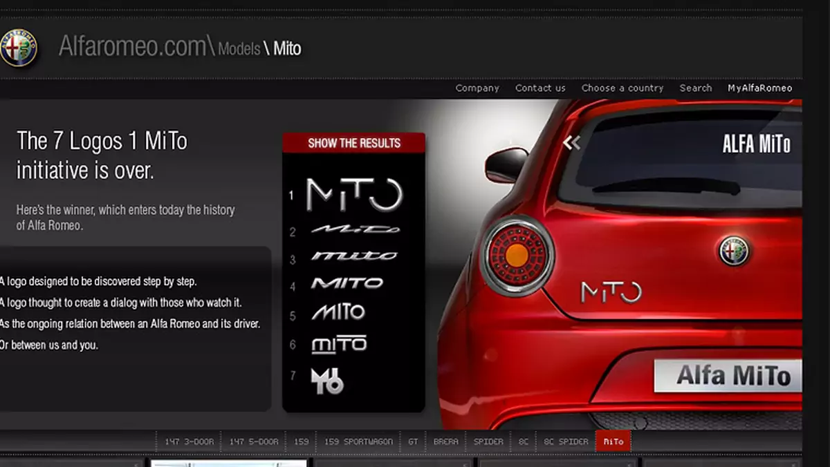 Alfa Romeo MiTo: logo wybrane w konkursie