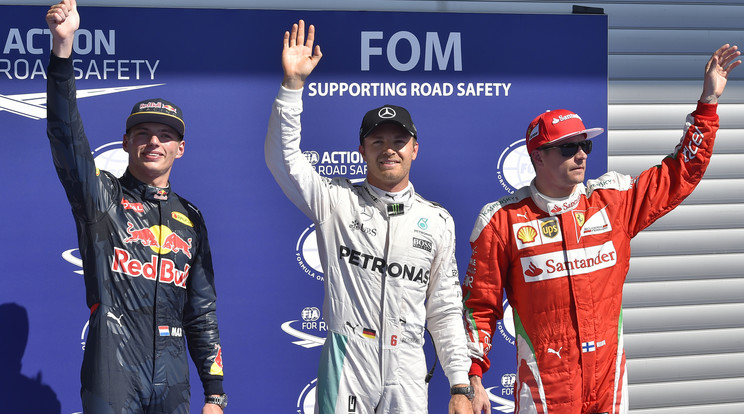 Verstappen, Rosberg és Raikkönen integet: ők kezdik majd az első három helyről a Belga Nagydíjat /Fotó: AFP