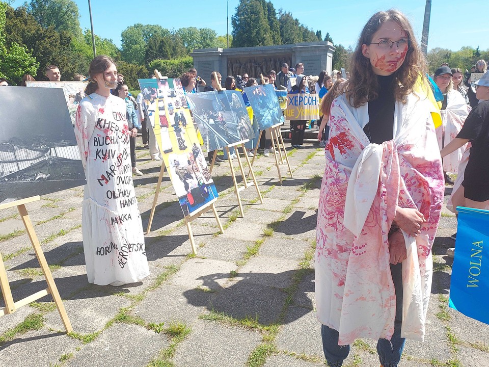 Protest przed Cmentarzem Żołnierzy Radzieckich