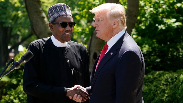 US President Donald Trump and Nigeria's President Muhammadu Buhari