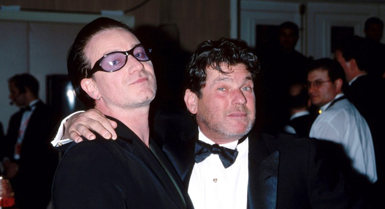 Bono with Jann Wenner.KMazur/WireImage