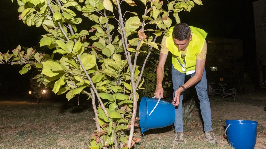 Studenti zalivaju gradsko drveće