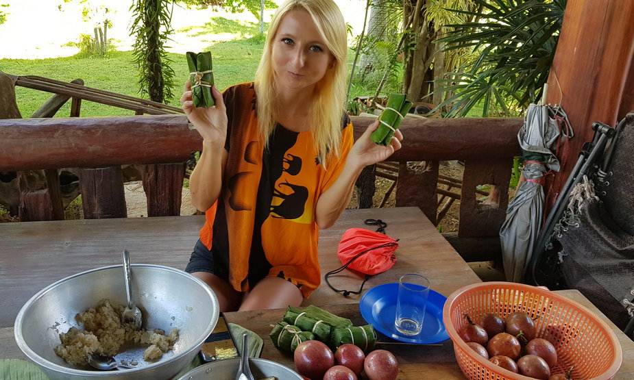 Tajskie desery w liściu bananowca