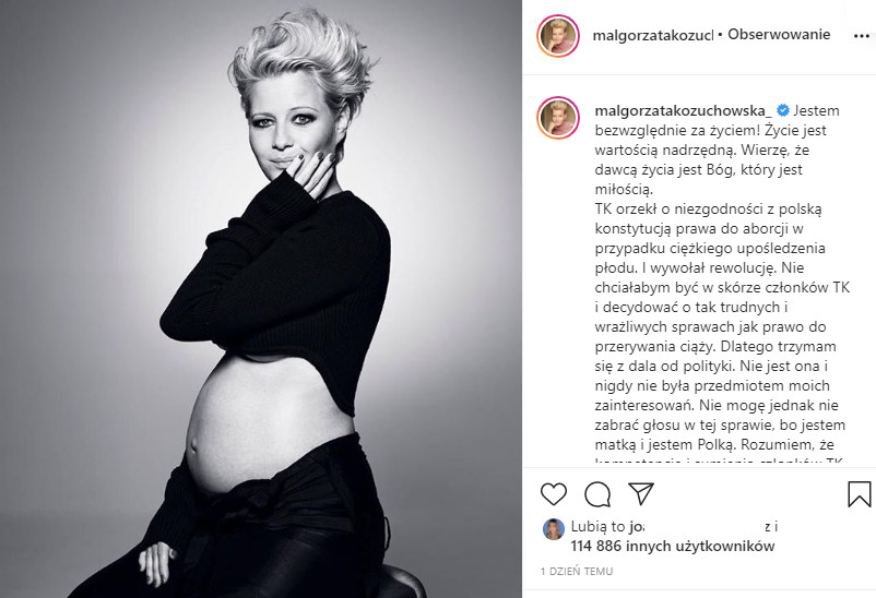 Małgorzata Kożuchowska na Instagramie