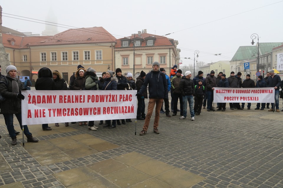 Protest listonoszy w Lublinie