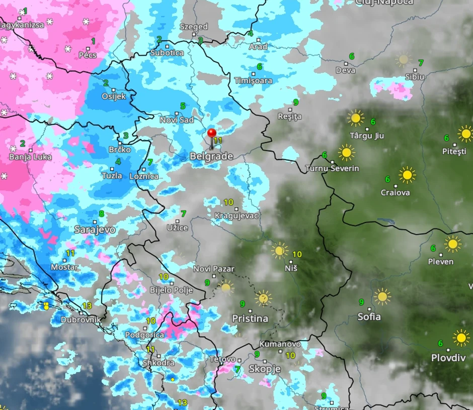 Oblaci nad Srbijom u 16 sati