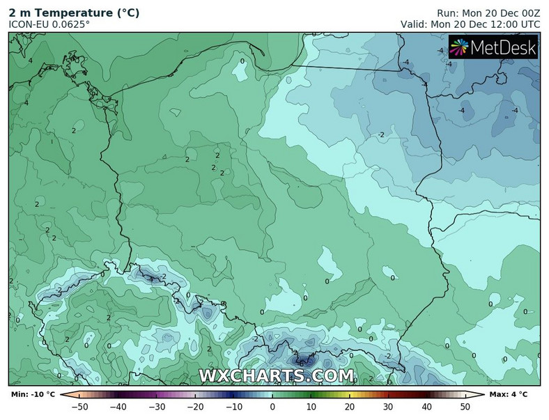 Temperatura w dół