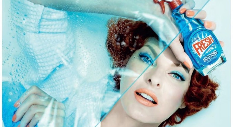 Linda Evangelista is a '50's housewife for Moschino 'Fresh' fragrance campaign